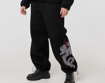 Cyberpunk sweatpants, y2k baggy joggers, urban ninja pants, gothic techwear pants
