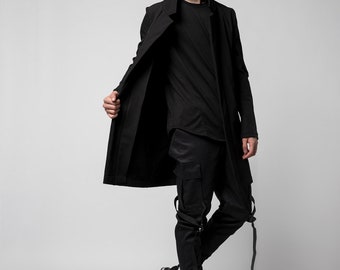 Mamum Fashion Mens Winter Trench Coat Long Jacket Double Breasted Overcoat Black//Khaki//Grey