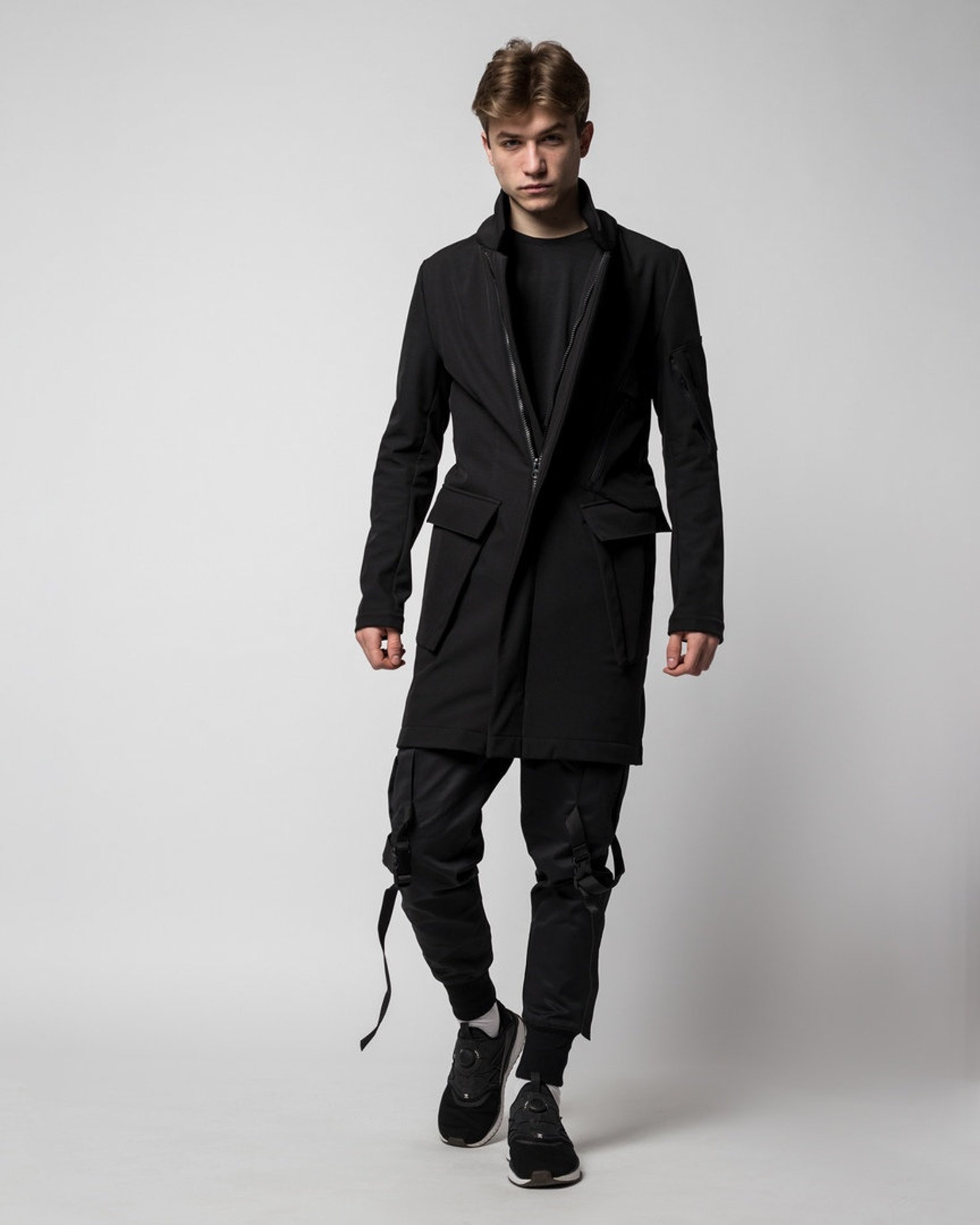 Trenchcoat Raincoat Maxi Coat Trench Coat Men Black Trench - Etsy