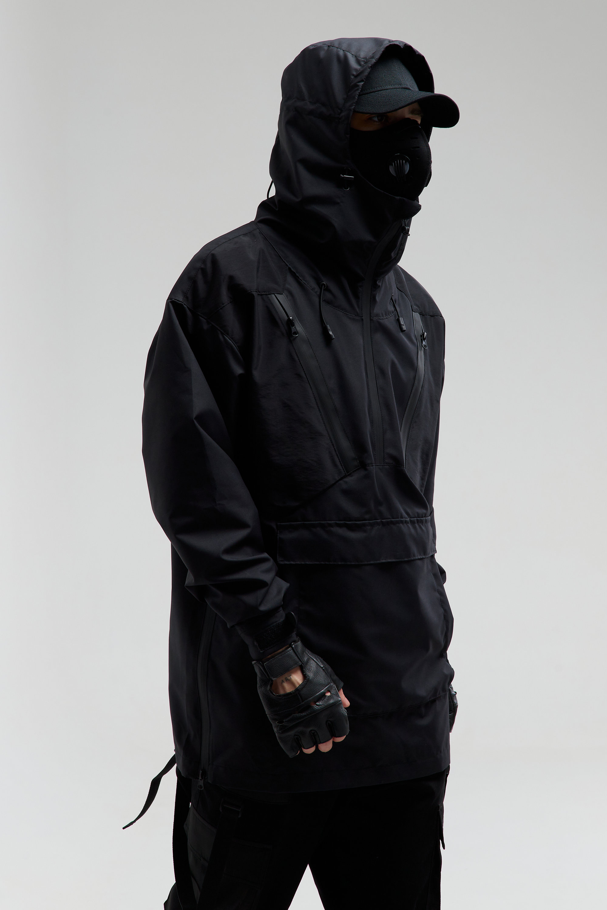 Black Jacket, Anorak, Techwear, Cybergoth, Gothic Jacket, Monogram Rain ...