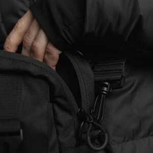 Techwear travel crossbody, gorpcore tactical sling bag, urban combat shoulder pouch image 7