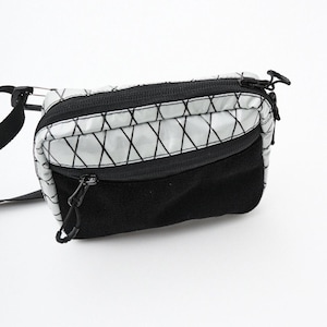 Velcro panel white bag, unisex patch display bag, minimalist edc bag, small messenger bag