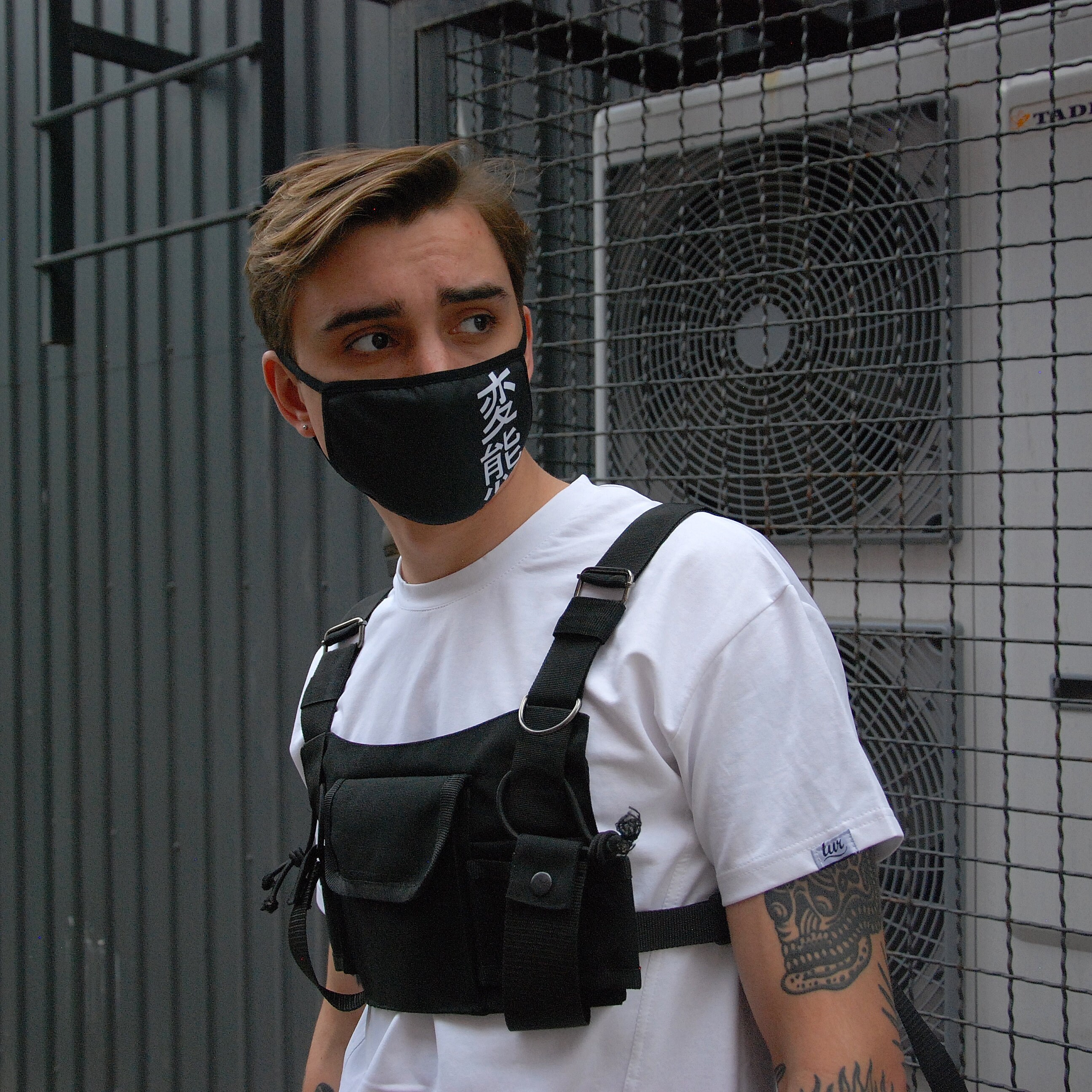 Modern Punk Chest Bag Tactical Streetwear Waist Pack Unisex Outdoor Functional Vest Bags Two Pockets Harness Chest Rig Bag For Cycling, Excursions (Color : D