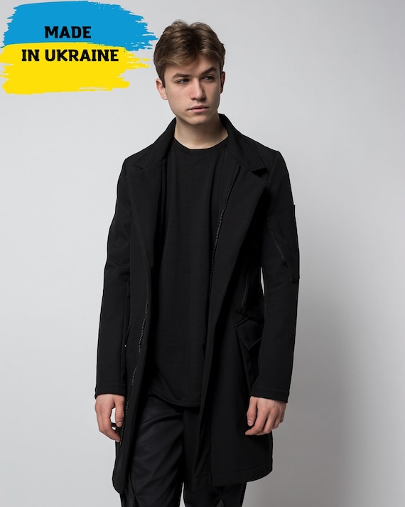 Trenchcoat Raincoat Maxi Coat Trench Men Black Hong Kong Trenchcoat Raincoat Maxi Coat Trench, Slim Fit Trench Coat Mens Ukraine