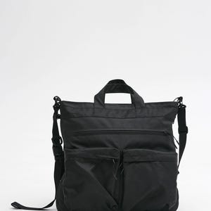 Black Shoulder Bag with Multiple Pockets for Laptop and Daily Essentials, Traveler techwear sling bag, cyberpunk tactical bag, messenger bag