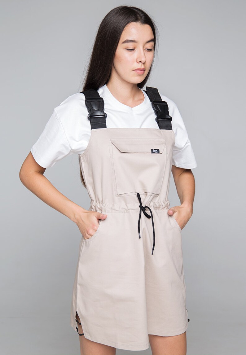 overall khaki dress