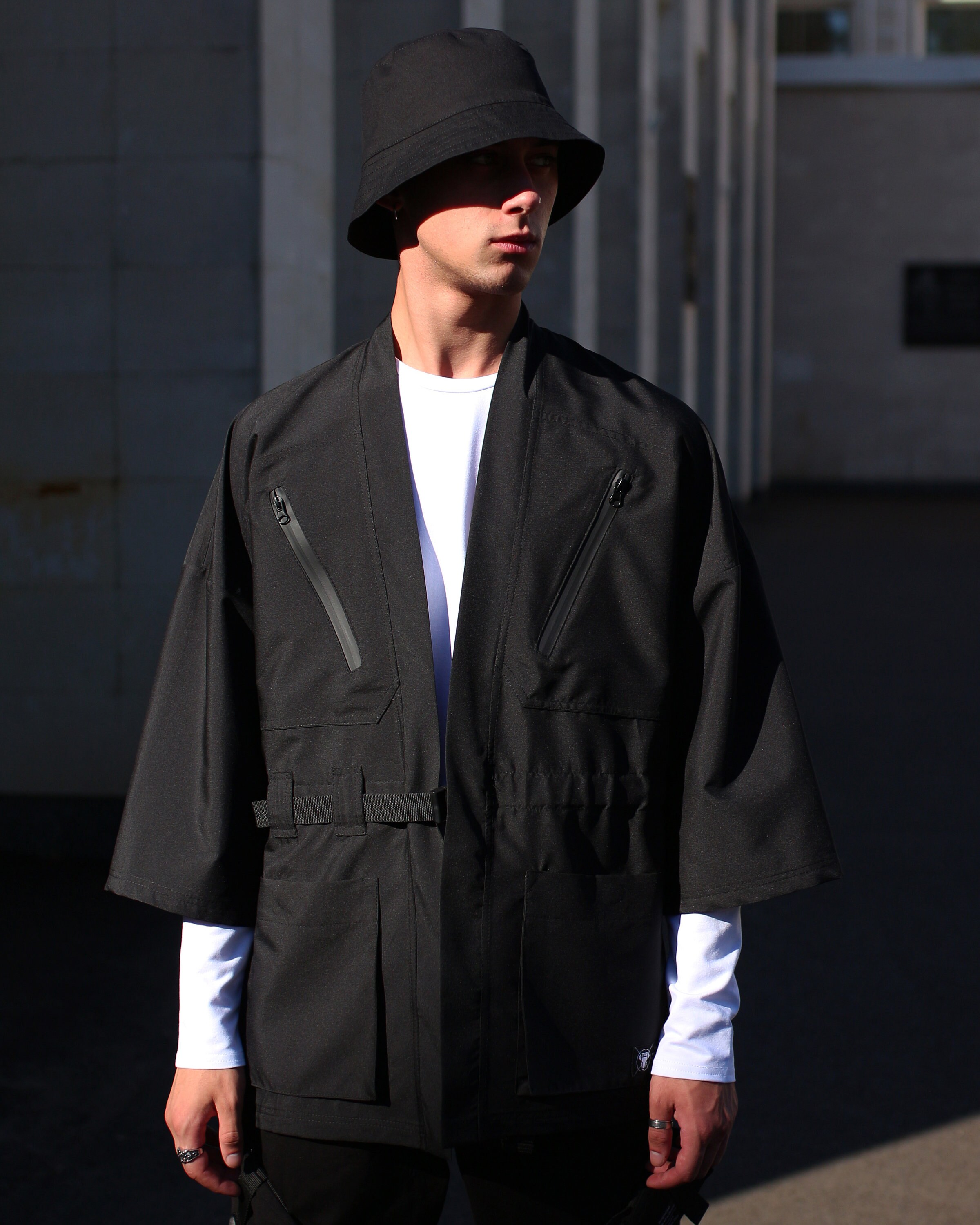 ruffled faux leather jacket