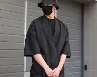 Techwear, kimono jacket, samurai shirt, kimono cardigan, futuristic clothing, kimono top, cybergoth, men kimono, oversized kimono
