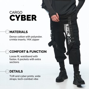 Samurai Functional Patchwork Black Cargo Pants