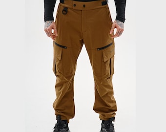 Gorpcore utility men cargo pants, urban heavy duty trousers, functional military legwear