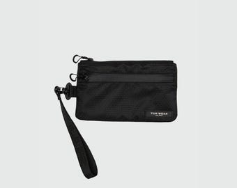 Minimalist EDC zipper pouch, travel keychain wallet, small utility organizer bag