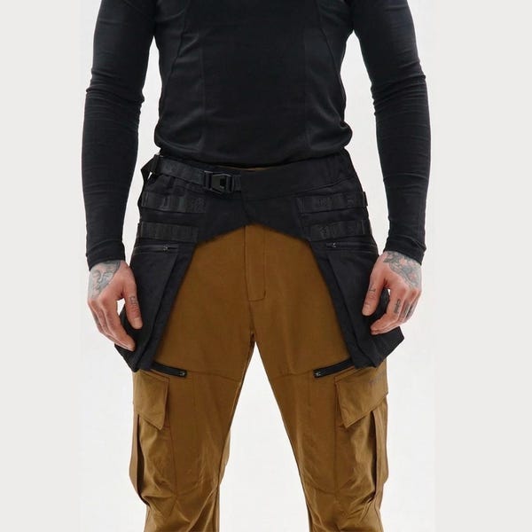 Handige heuptas, heuptas, techwear dubbele zakriem, cyberpunk tactische herentas