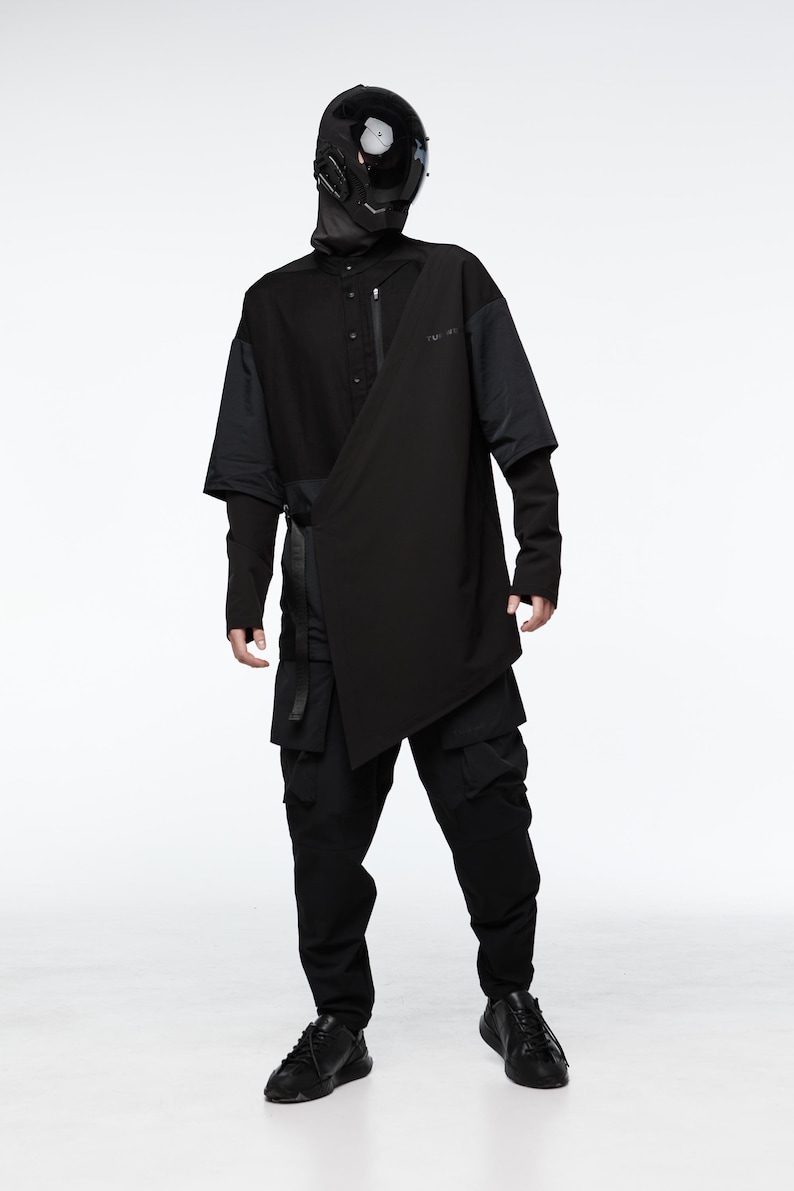 Darkwear kimono, noragi kimono jacket, japanese streetwear clothing, ninja garment fashion image 8