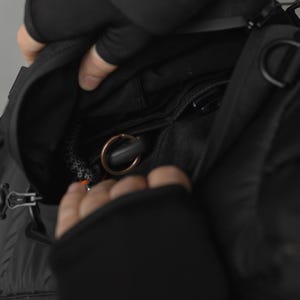 Techwear travel crossbody, gorpcore tactical sling bag, urban combat shoulder pouch image 6