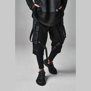 Baggy Cargo Pants with Adjustable Straps and Pockets