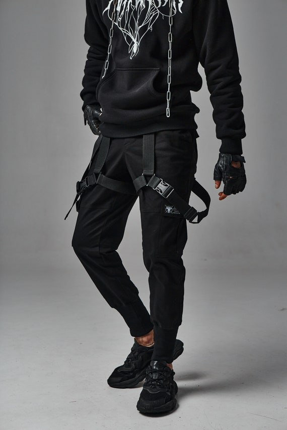 Cargo Pants, Track Pants, Cyber Pants, Wide Leg Pants, Cool Pants, Tripp  Techwear Pants, Cybergoth Rave Cargo Pants Men, Steampunk Pants 