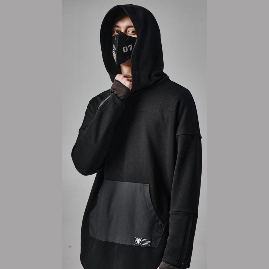 Assassin's Hooded Cloak - Oversized Fit, Black Hoodie With