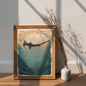 Hammerhai Illustration - Ocean Illustration / Kunstdruck / Artprint / Nachhaltigkeit / Wohnzimmerdeko