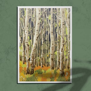 Birkenwald - Illustration / Kunstdruck / Poster