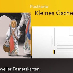 Rottweiler Fasnet - Postkarte - Kleines Gschell / Narrensprung Rottweil / Kunstdruck / Rottweiler Kleidle