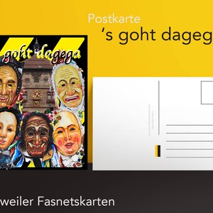 Rottweiler Fasnet - Postkarte - ‘s goht dagega! / Narrensprung Rottweil / Kunstdruck / Rottweiler Kleidle