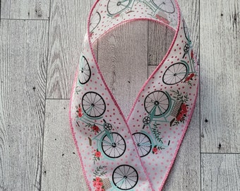 2.5" Flower Bicycle Ribbon, Vintage Bike ribbon,  Vintage Bicycle Ribbon,  Bike Ribbon