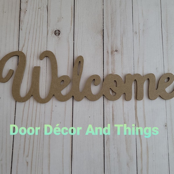 Unfinished Wood Welcome, Large Welcome Sign,  Wooden Welcome Sign