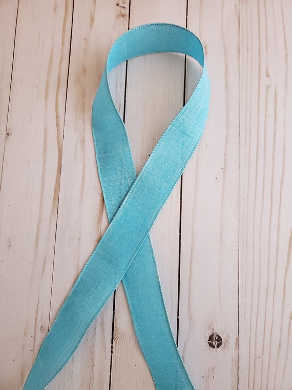 Light Blue Royal Ribbon Blue Wired Ribbon Light Blue Wired Etsy