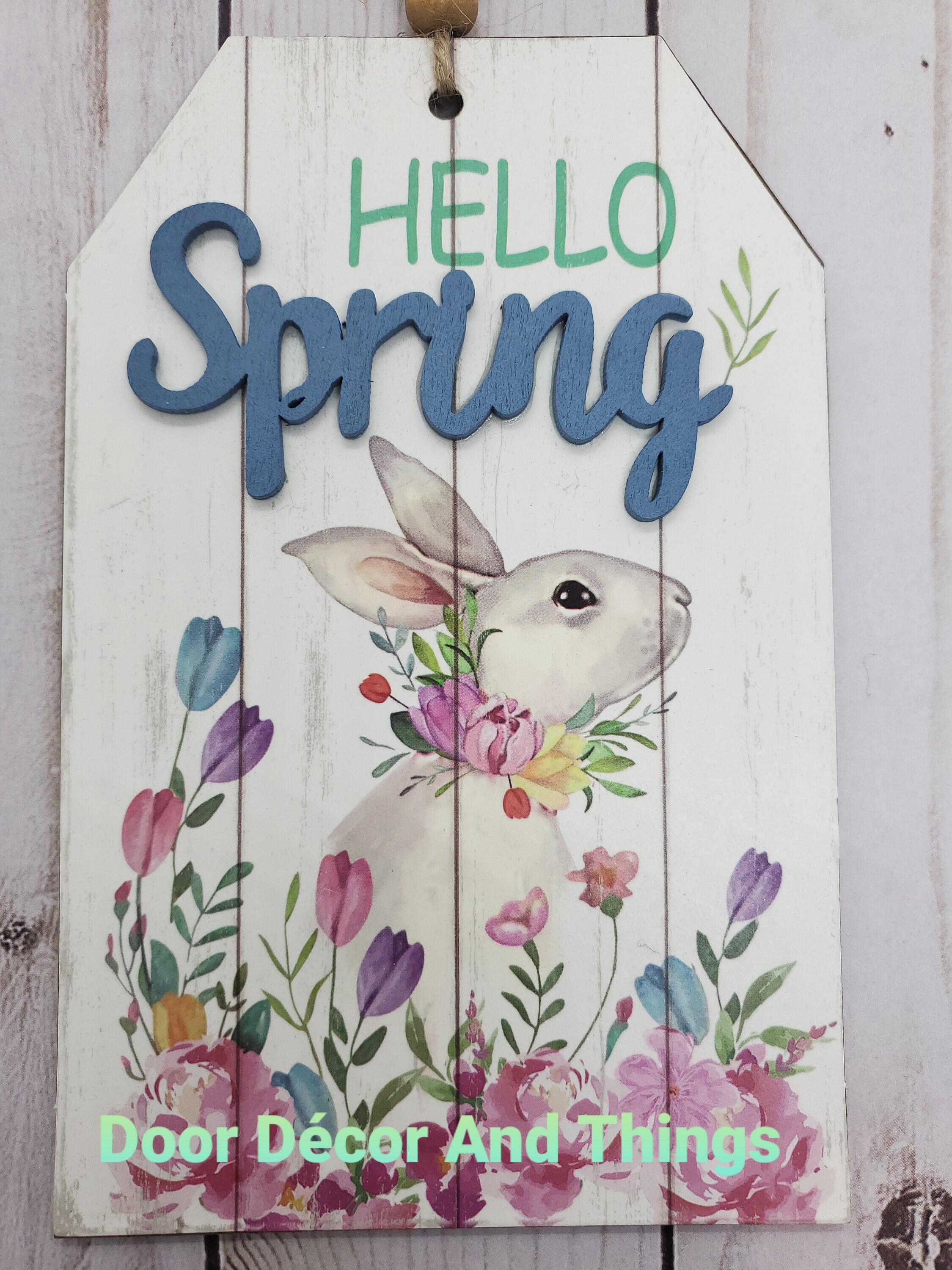 Wood Spring Tag, Wood Easter Tag, Spring/ Easter Wreath Tag - Etsy