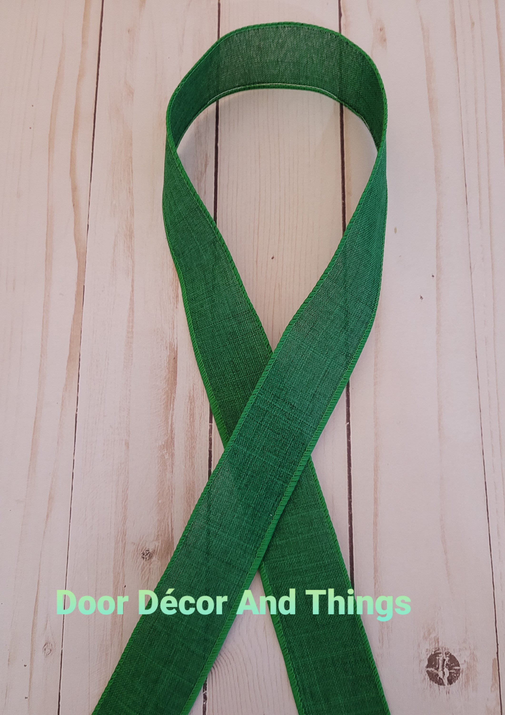 1.5 Emerald Green Canvas Ribbon, Green Ribbon, Canvas/Linen Emerald Green  Ribbon