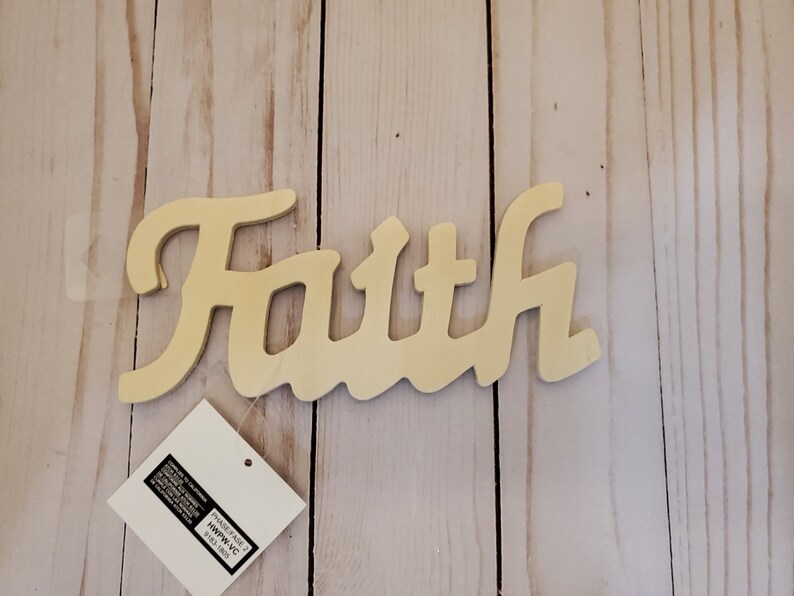 Faith Unfinished Wood Wooden Faith Wood Faith Cutout