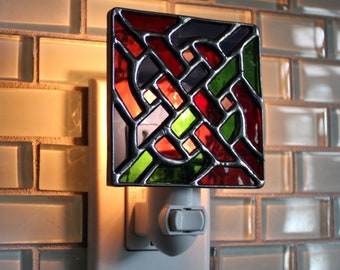 Knotted Stained Glass Night Light- Geometric Design- Handmade Stained Glass & Home Decor- More Than Life Art