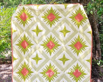 Honey Melon Handmade Heirloom Quilt- Large Quilted Throw Blanket- More Than Life Art- Contemporary Art & Home Decor