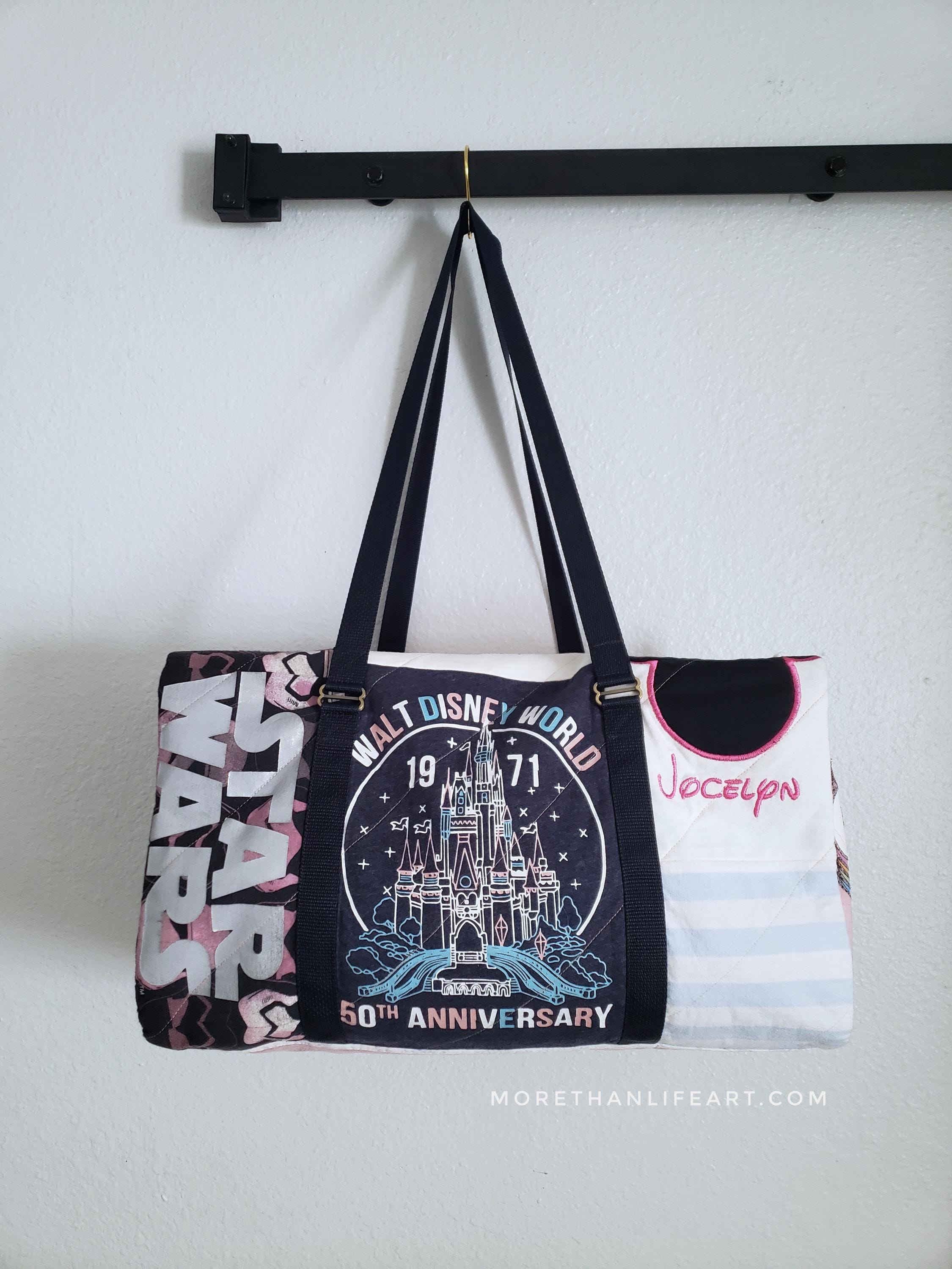 Custom T-shirt Duffle Bag: Upcycled Keepsake Travel Bag Made to