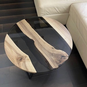 Handcrafted Epoxy Resin Natural Wood Coffee Table, Living Room Epoxy Resin Centerpiece, Epoxy Casting Table, Epoxy Woodworking Table