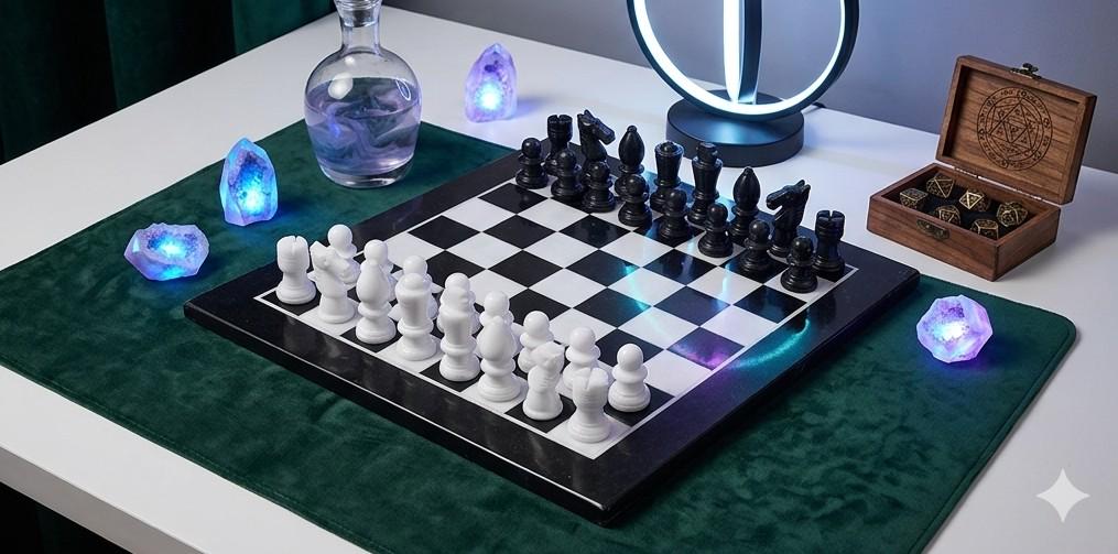 黒と白の大理石のチェスセット、天然石のボードゲーム、ホーム
