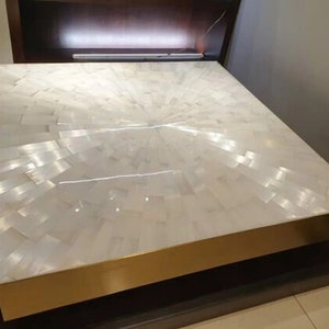 Tranquil Selenite Coffee Table Centerpiece, Crystal-infused Living Room Decor, Selenite Spiritual Furniture, Selenite Gemstone Dining Table