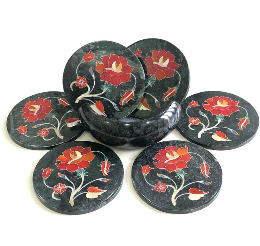 4er-Set Keramik-Untersetzer Mit Korkboden | Motiv Sonnenblumen & Amerikanische Flagge | Saugfähig & Anti-Rutsch | 10 Cm Durchmesser | Ideal Als Geschenk