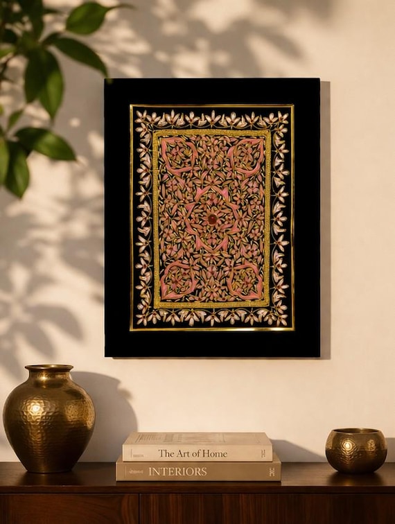Handmade Zardozi Tapestry, Mughal Embroidery Wall Decor - Etsy