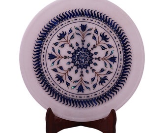Intricate Handwork Marble Inlay Platter, Decorative Serving Platter, Kitchen Decor, Food Serving Platter, Mother's Day Gift, Dinnerware