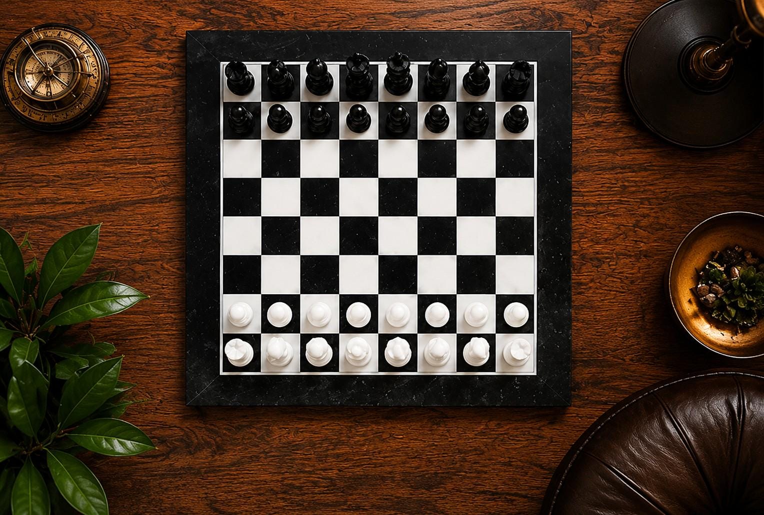 黒と白の大理石のチェスセット、天然石のボードゲーム、ホーム