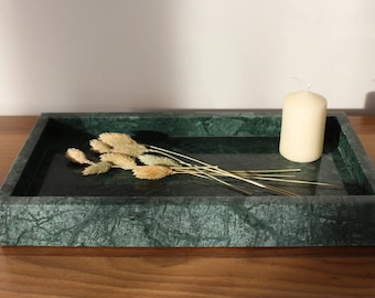 Green Marble Effect Tray, Bathroom & Kitchen Organizer