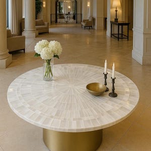 Crystal Selenite Stone Coffee Table, Crystal Healing Furniture, Selenite Accent Piece, Selenite Entrance Statement Piece,