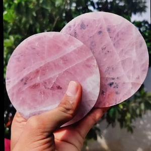 Natural Beauty Rose Quartz Coasters, Pink Crystal Stone Drink Mats, Healing Crystal Table Protection, Crystal-themed Gifts Coasters