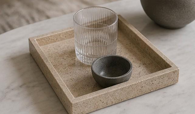 Travertine Tray Stone Serving Tray Minimal Decor - Etsy
