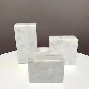 Natural White Marble Base for Art Display, Minimalist Marble Pedestal, Elegant White Marble Plinth, Marble Pedestal for Outdoor Sculptures