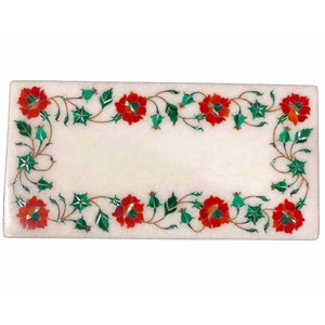 Charcuterie Board | Cheese Board | Pastry Cutting Tray | Polished White Marble Tray | Best Multi Purpose Kitchen Decor | Serving Platter
