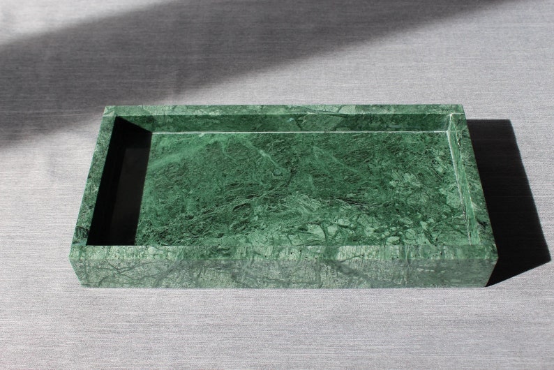 Natural Green Marble Effect Bathroom & Kitchen Tray, Organizer Tray ...