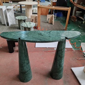 Narrow Marble Console Table, Veined Marble Furniture, Statement Entryway Furniture, Mid-century Modern Console, Elegant Foyer Table