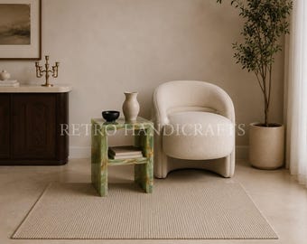 Green Onyx Side Table Luxury Stone Nightstand Bedside Storage